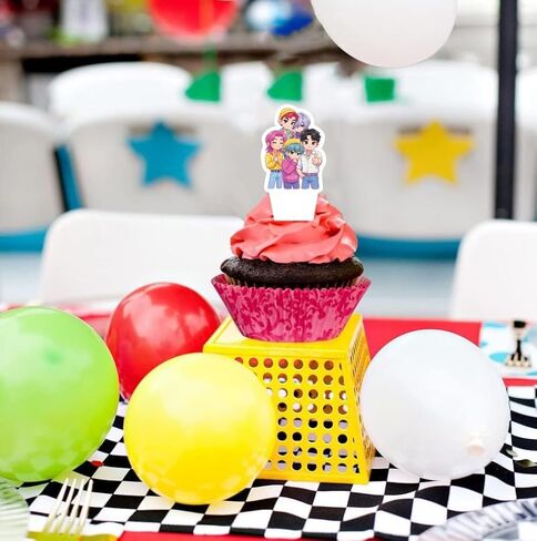 25Pcs Saja Boys Cake Decorations with 24pcs Cupcake Toppers, 1pcs Big Cake Topper for Saja Boys Birthday Party Supplies in Saudi Arabia