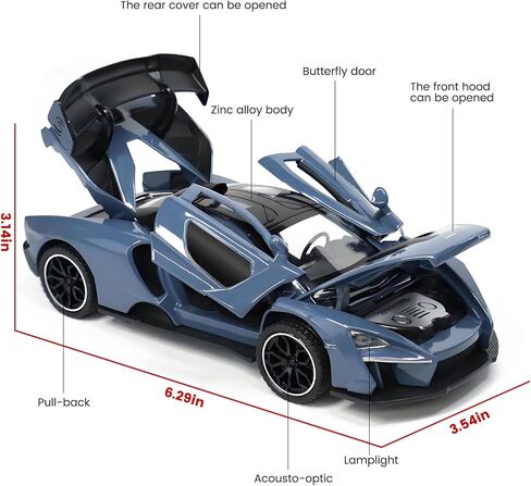 1:32 McLaren Senna Fast & Furious - Inspired Diecast Cars, Toy Cars with Light, Sound and Pull - Back Feature, Birthday Gifts for Boys and Boyfriends (Blue) in Saudi Arabia