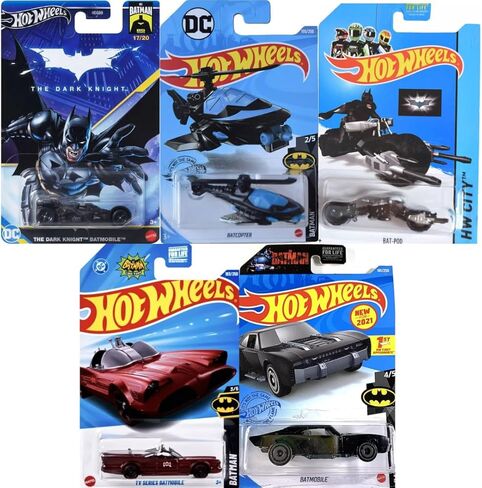 Hot Wheels Batman Themed Random 5 Pack Lot of Assorted Diecast Toy Vehicles [No Duplicates!] in Kuwait