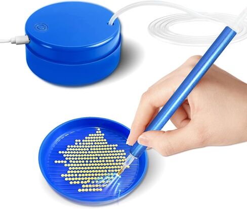 Failenfeivp Electric Diamond Art Pen for Painting, Vacuum Art Painting Pen with Storage Tray,Powerful & Effortless Performance. (Upgrade, Blue) in Saudi Arabia