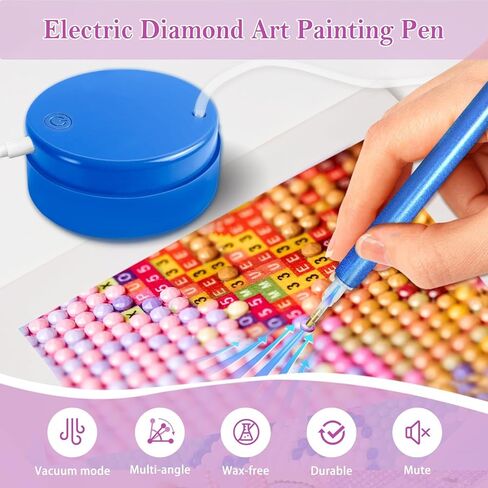 Failenfeivp Electric Diamond Art Pen for Painting, Vacuum Art Painting Pen with Storage Tray,Powerful & Effortless Performance. (Upgrade, Blue) in Saudi Arabia
