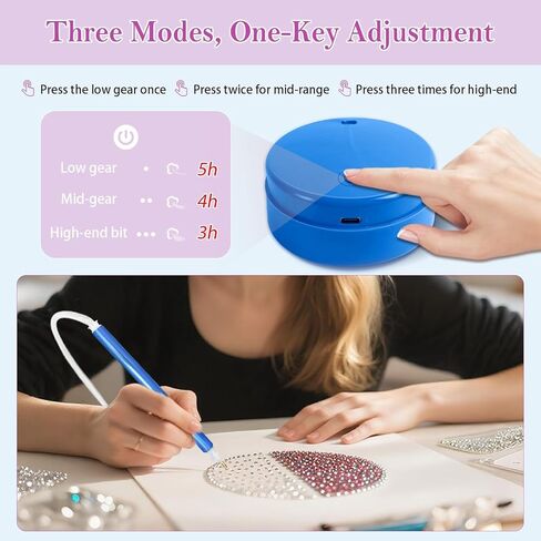 Failenfeivp Electric Diamond Art Pen for Painting, Vacuum Art Painting Pen with Storage Tray,Powerful & Effortless Performance. (Upgrade, Blue) in Saudi Arabia
