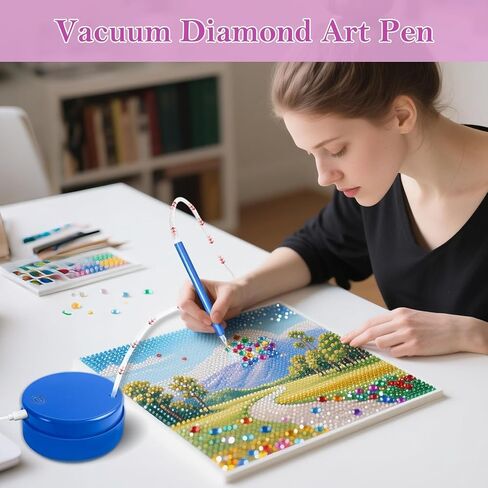 Failenfeivp Electric Diamond Art Pen for Painting, Vacuum Art Painting Pen with Storage Tray,Powerful & Effortless Performance. (Upgrade, Blue) in Saudi Arabia