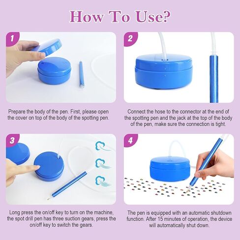 Failenfeivp Electric Diamond Art Pen for Painting, Vacuum Art Painting Pen with Storage Tray,Powerful & Effortless Performance. (Upgrade, Blue) in Saudi Arabia