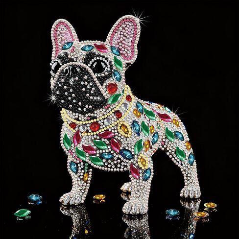 ZenPhyralis French Bulldog Gifts for Dog Lovers, Special Shape Diamond Painting Kit for Adults, Sparkling Frenchie Diamond Art with Crystal Gems, Cute Dog Desk Decor & Wall Decoration in Saudi Arabia