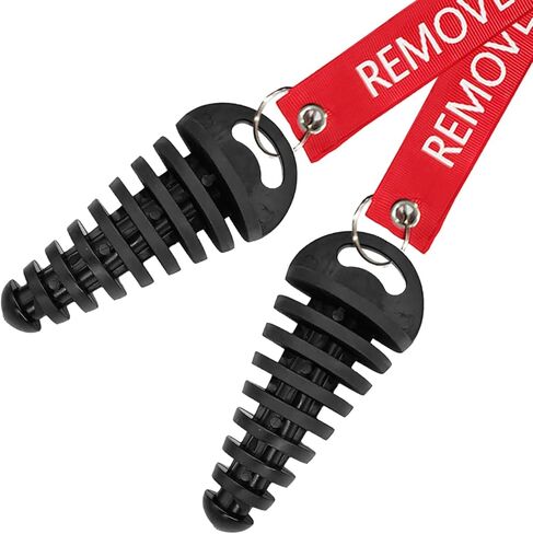2 PCS Muffler Exhaust Wash, 0.6"-1.5" Motorcycle Exhaust Tail Pipe Cleaning Tool with Streamer, Rubber Silencer tool for 2 Stroke Motorcycle Dirt Bike ATV (Black & Red) in Kuwait