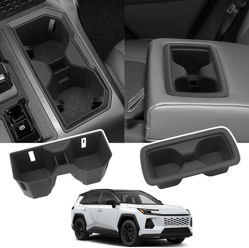حامل أكواب للمقعد الخلفي مناسب لسيارة Toyota RAV4 2026 2027، حامل أكواب لتخزين RAV4 LE/SE/XLE/XSE/Woodland/ملحقات محدودة من مادة السيليكون حامل أكواب وحدة التحكم المركزية in Kuwait