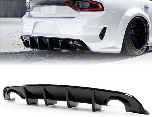 Fit for 2015-2023 Dodge Charger Rear Diffuser, Glossy Black Rear Bumper Lip Splitter Fit for Charger Base & SXT Bumper GT Style(Non-Widebody) in Saudi Arabia