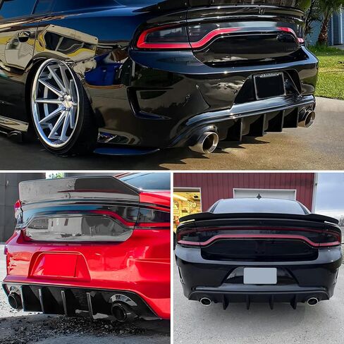 Fit for 2015-2023 Dodge Charger Rear Diffuser, Glossy Black Rear Bumper Lip Splitter Fit for Charger Base & SXT Bumper GT Style(Non-Widebody) in Saudi Arabia