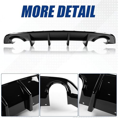 Fit for 2015-2023 Dodge Charger Rear Diffuser, Glossy Black Rear Bumper Lip Splitter Fit for Charger Base & SXT Bumper GT Style(Non-Widebody) in Saudi Arabia