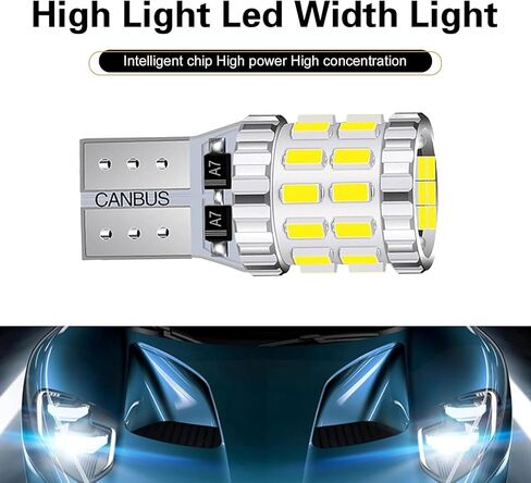 2PCS T10 LED Bulb, 3014 30SMD 5W Super Bright Car Wide Lights, Aluminum Led License Plate Light Blubs, Universal Car Interior Lights Replacements for Dome, Door, Reading, Map, Dash in Saudi Arabia