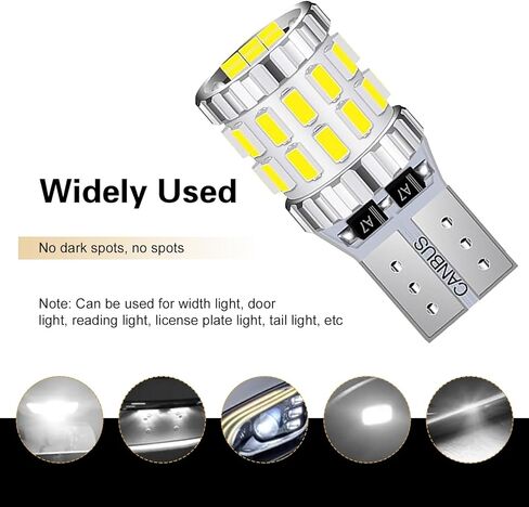 2PCS T10 LED Bulb, 3014 30SMD 5W Super Bright Car Wide Lights, Aluminum Led License Plate Light Blubs, Universal Car Interior Lights Replacements for Dome, Door, Reading, Map, Dash in Saudi Arabia
