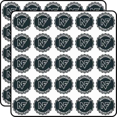 NIGHTFORCE Precision Optics شعار دائرة سوداء 50 قطعة 1 بوصة حزمة ملصقات الفينيل in Kuwait