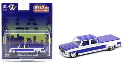 1977 Cheyenne Super 30 Pickup Truck White and Blue LA Limited Edition to 10560 Pieces Worldwide 1/64 Diecast Model Car by M2 39000-MJS05 in Saudi Arabia