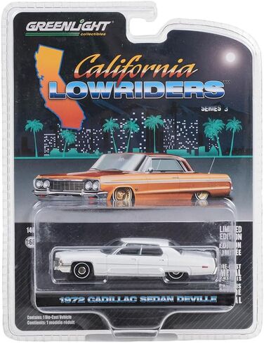 GREENLIGHT 1:64 Scale California Low Riders Series 3-1972 Cadillac Sedan Devil (Cotillon White) in Kuwait
