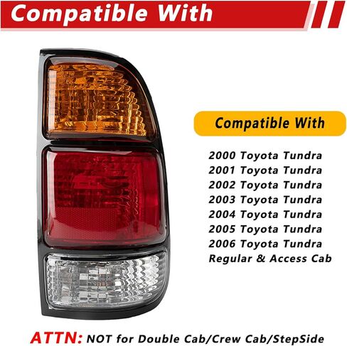Tail Light Pair Compatible With 2000-2006 Toyota Tundra Driver and Passenge Side Rear Brake Light Taillights Fit Regular and Access Cab Replace 81550-0C010 81560-0C010 in Saudi Arabia