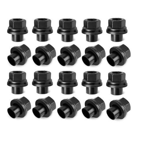 20PCS M22x1.5x19mm 33mm Two-Piece Sleeve Flanged Wheel Nuts M22-1.5 Replacement for Freightliner Kenworth Peterbilt Heavy Duty Truck Steel Dual Wheels in Saudi Arabia