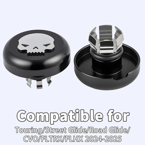 2023.5-2026 Front Axle Nut Covers/Caps for Harley Touring Street Road Glide CVO FLHXSE, FLTRXSE, FLHX, FLTRX, FLTRXSTSE 2023.5-2024 2025 2026 (Black-Skull) in Saudi Arabia