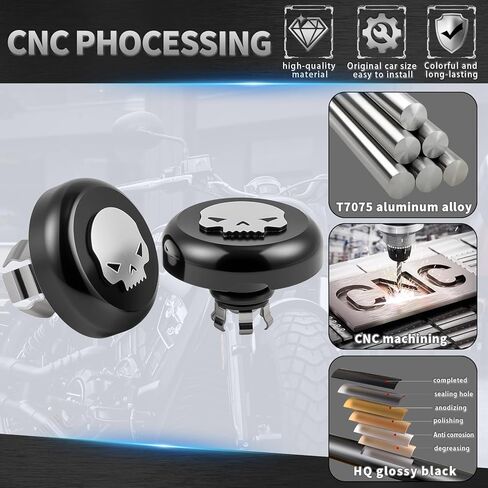 2023.5-2026 Front Axle Nut Covers/Caps for Harley Touring Street Road Glide CVO FLHXSE, FLTRXSE, FLHX, FLTRX, FLTRXSTSE 2023.5-2024 2025 2026 (Black-Skull) in Saudi Arabia