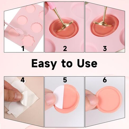 Wax Seal Mold Kit, 6-Cavity Wax Stamp Seal Mold for Making Envelopes and Invitation Letter, Waxs Stamp Molds, 50PCS Double Sided Adhesive Waxs Seals Stickers, Double-Ended Scraper in Saudi Arabia