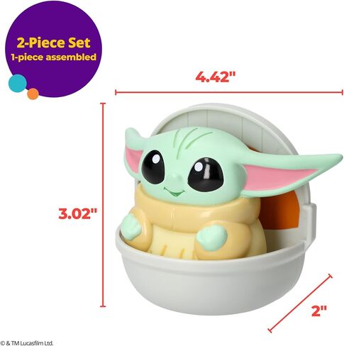DecoSet® STAR WARS: غلاف الكعكة الماندالوريان، يتميز بحامل عربة الأطفال الإسفنجي من Grogu، وتزيين الكعك القابل للتجميع لأعياد الميلاد والاحتفالات، وآمن للطعام، ومتين in Kuwait