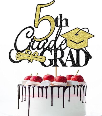 8th Grade Grad Cake Topper，Class Of 2026 Graduation Party Cake Decorations，Straight Outta 8th Grade Cake Topper，Boy Girl Kids Eighth Grade Graduation Party Decoration Supplies Pink in Saudi Arabia