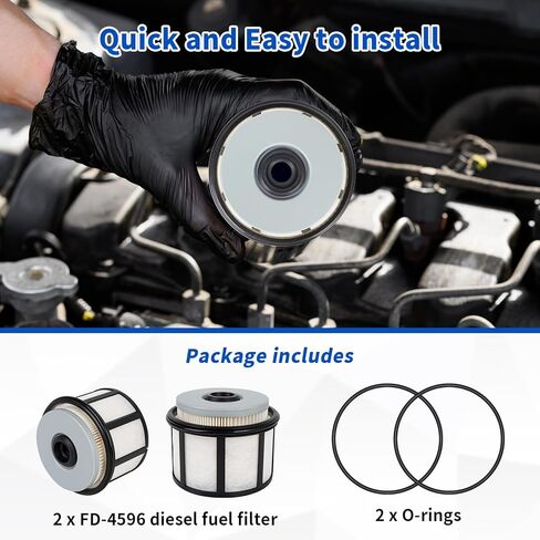 Keycci FD4596 Fuel Filter for 7.3L Diesel, Compatible with 1999-2003 Ford E350 F250 F350 F450, 2000-2003 E450 Excursion, 2002-2003 E550 Super Duty, Replaces FD-4596 F81Z9N184AA (2 Pack) in Saudi Arabia