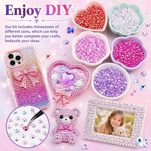 52000Pcs 40 Bedazzling Kit with Jelly Rhinestones, 3mm Flatback Resin Rhinestones with B7000 Glue, Nail bedazzler Gems, Rhinestone Kit for Crafts, Nail Art, Cloths and Shoe in Saudi Arabia