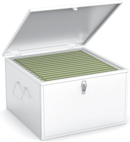 TOPCJ Legal/Letter Lockable Heavy Duty Hanging File Box,Metal File Cabinet,File Organizer Box,Storage Box,Multifunctional Secure Organizer for Office Supplies,Documents,Private Valuables Home Office in Saudi Arabia