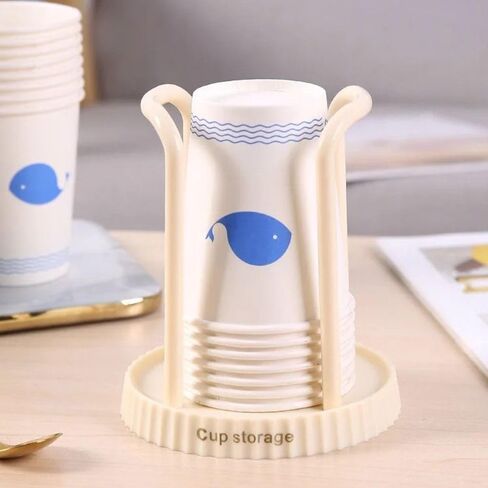حامل أكواب سعة 5-12oz موفر للمساحة منظم رف توزيع سطح المكتب للتخزين في المنزل والمكتب والمقهى باللون الأسود in Kuwait