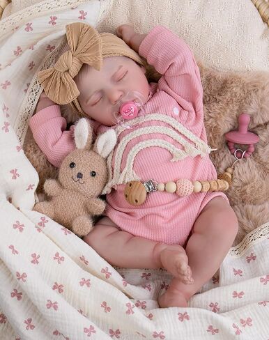 دمية طفلة من Aori Reborn Baby - دمية طفل واقعية مقاس 20 بوصة، فتاة مولودة جديدة ذات مظهر حقيقي نابض بالحياة مع جسم ناعم، مجموعة هدايا رائعة للأطفال والآباء والأجداد in Kuwait