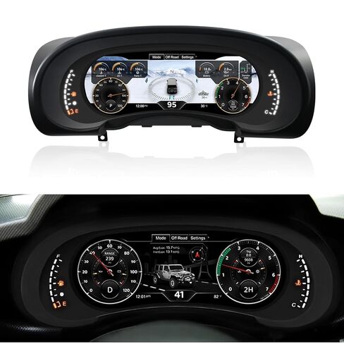 Digital Dash Instrument Cluster Display for Jeep Wrangler 2007-2010 Automotive Speedometers, 12.3 inch 2K IPS HD Resolution Plug&Play OTA Upgrade 2S Fast Boot Non-Destructive Installation in Saudi Arabia