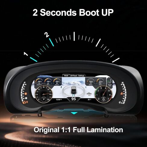 Digital Dash Instrument Cluster Display for Jeep Wrangler 2007-2010 Automotive Speedometers, 12.3 inch 2K IPS HD Resolution Plug&Play OTA Upgrade 2S Fast Boot Non-Destructive Installation in Saudi Arabia