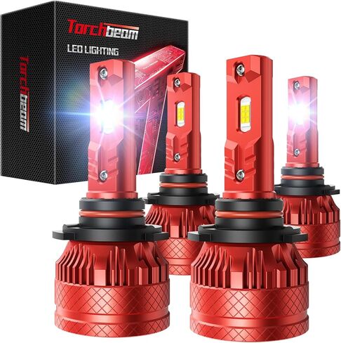مصابيح الضباب Torchbeam 2026 للمركبات، 129000LM 6500K أبيض بارد، تصميم مناسب لجميع الأحوال الجوية، نوع المقبس المتوافق 9005 9006، حزمة من 4 in Kuwait