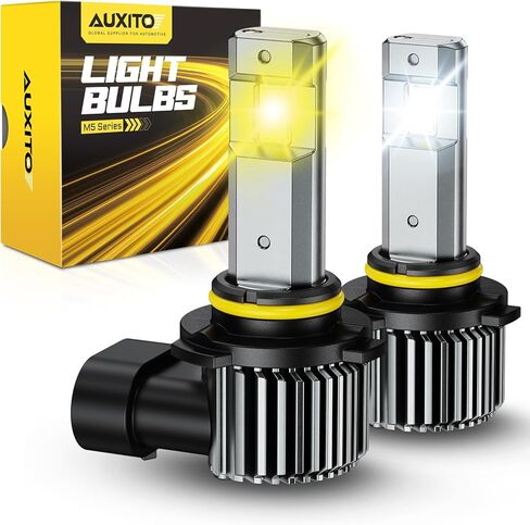 مصابيح الإضاءة الخلفية AUXITO 9005 HB3، 6500K أبيض بارد و3000K أصفر كهرماني 50000LM، استبدال مباشر 9005/HB3 مصابيح ضباب LED بدون مروحة، التوصيل والتشغيل، CANbus جاهز بدون وميض، حزمة من 2 in Kuwait
