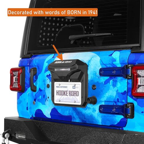 Hooke Road JL قطع الغيار لحذف لوحة الترخيص مع ضوء الفرامل الثالث لـ 2018-2026 Jeep Wrangler JL JLU، غطاء فتحة الباب الخلفي يحتفظ بكاميرا احتياطية OEM in Kuwait