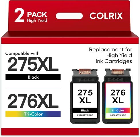 275XL 276XL Ink Cartridges Combo Pack Compatible Replacement for Canon 275 276 XL PG275 CL276 Work for Canon Pixma TS3520 TS3522 TS3500 TS3720 TS3722 TS3700 Printers (1 Black, 1 Color Combo) in Saudi Arabia