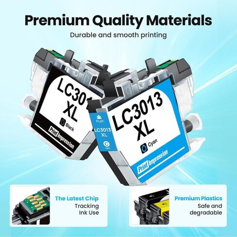 LC3013 Ink Cartridges BK/C/M/Y 5-Pack High Yield LC3013XL LC3013BK LC3011 LC3011BK Compatible for Brother Ink Cartridges LC 3013 Up to 400 Pages Work for MFC-J497DW MFC-J491DW MFC-J895DW MFC-J690DW in Saudi Arabia