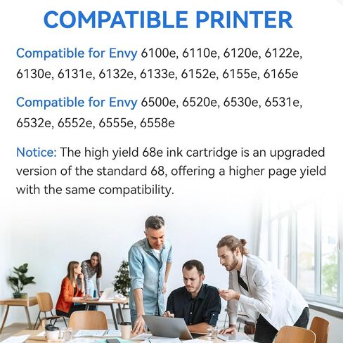 High Yield 68e Ink Cartridges Replacement for HP 68 68e Ink Cartridges Black/Color Comco Pack Compatible for HP Envy 6155e 6555e 6100e 6500e 6558e Printer, Latest-Chip, Accurate Ink Level Tracking in Saudi Arabia