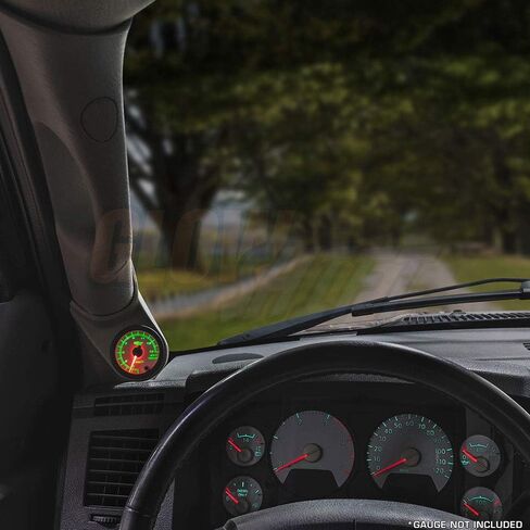 جراب قياس عمود واحد GlowShift Taupe متوافق مع Dodge Ram Cummins 1500 2500 3500 2003-2009 - لون المصنع مطابق - بلاستيك ABS - محمي من الأشعة فوق البنفسجية - مثبتات (1) مقياس 2-1/16 بوصة (52 مم) in Kuwait