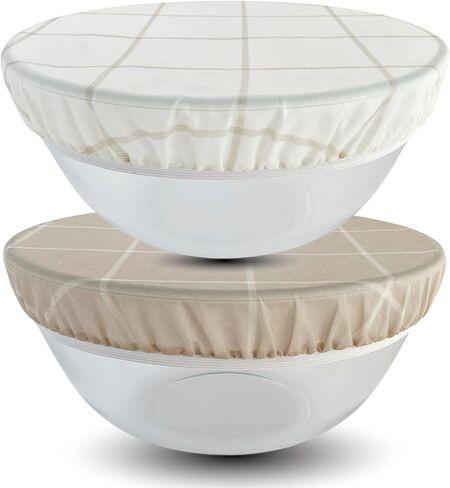 Reusable Bowl Covers for Bread Proofing (2 Lg) - Beeswax Bowl Covers Reusable, Sourdough Bowl Cover, Elastic Cotton Cloth Bowl Covers, Bread Cover for Rising, Bread Bowl Cover, Fabric Bowl Covers in Saudi Arabia