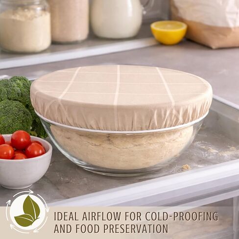 Reusable Bowl Covers for Bread Proofing (2 Lg) - Beeswax Bowl Covers Reusable, Sourdough Bowl Cover, Elastic Cotton Cloth Bowl Covers, Bread Cover for Rising, Bread Bowl Cover, Fabric Bowl Covers in Saudi Arabia
