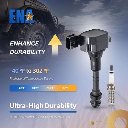 مجموعة من 6 ملفات إشعال وقابس إيريديوم سبارك 3.5 V6 متوافق مع نيسان ألتيما ماكسيما باثفايندر فرونتير كويست إنفينيتي I35 G35 FX35 QX4 2002 2003 2004 2005 2006 2007 2008 يستبدل # UF349 in Kuwait