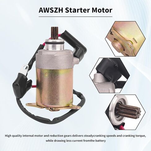 محرك بدء التشغيل متوافق مع محرك GY6 125cc 150cc 4 Stroke 152QMI 157QMJ Scooter Moped ATV Go-Kart مثل Baja، JMstar، Jonway، Lance، NST، Peace، Roketa، Sunl، Tank، TNG، Vento، VIP، Taotao in Kuwait