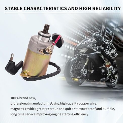محرك بدء التشغيل متوافق مع محرك GY6 125cc 150cc 4 Stroke 152QMI 157QMJ Scooter Moped ATV Go-Kart مثل Baja، JMstar، Jonway، Lance، NST، Peace، Roketa، Sunl، Tank، TNG، Vento، VIP، Taotao in Kuwait