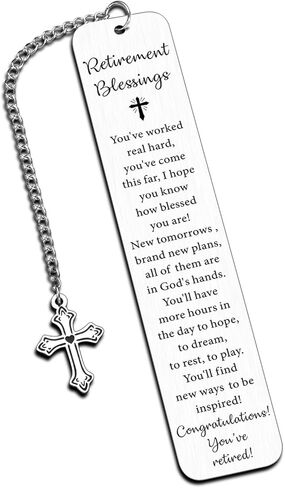 Retirement Gift for Woman Happy Retirement Gifts for Women Men Principal Coworker Leaving Gifts for Women Farewell Going Away Goodbye Gift Cross Metal Bookmark in Kuwait