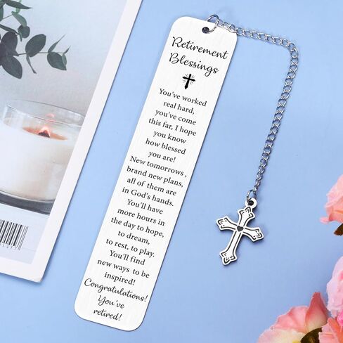 Retirement Gift for Woman Happy Retirement Gifts for Women Men Principal Coworker Leaving Gifts for Women Farewell Going Away Goodbye Gift Cross Metal Bookmark in Kuwait