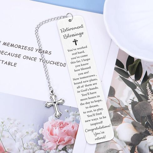 Retirement Gift for Woman Happy Retirement Gifts for Women Men Principal Coworker Leaving Gifts for Women Farewell Going Away Goodbye Gift Cross Metal Bookmark in Kuwait