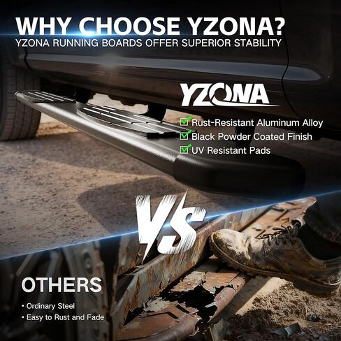 لوحات تشغيل YZONA متوافقة مع 2009-2014 Ford F150 SuperCrew Cab، قضبان جانبية من سبائك الألومنيوم Nerf in Kuwait