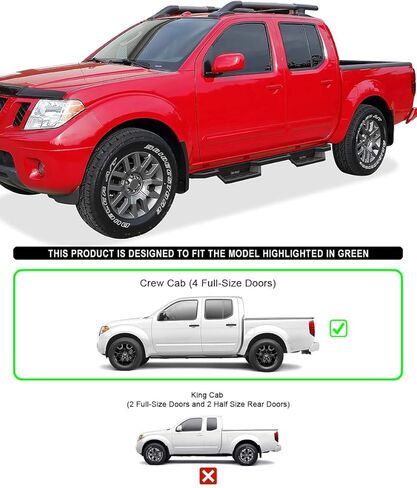 APS الفولاذ المقاوم للصدأ 6.5 بوصة Nerf Bars جيب خطوات مربعة أنبوب الروك الحرس متوافق مع نيسان فرونتير طاقم الكابينة 05-26 in Kuwait